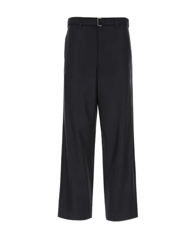 Prada Straight Leg Wool Cargo Pant In Blue