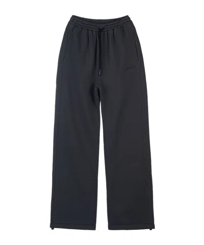 Off-white Wide-leg Cotton Track Pants In Black