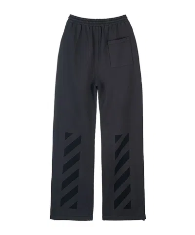 Off-white Wide-leg Cotton Track Pants In Black