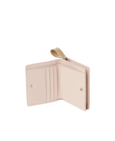 Chloé Multi-color Logo Wallet In Nude