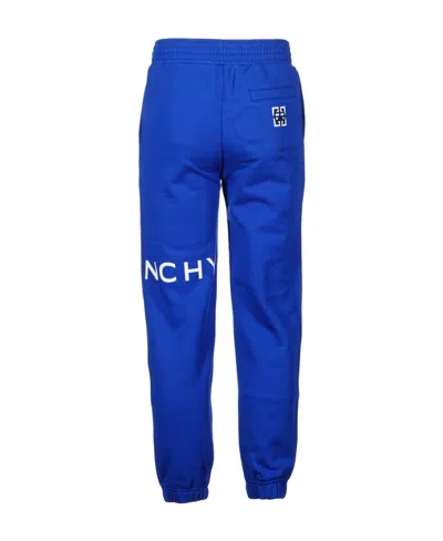 Givenchy Logo-print Track Pants In Ocean Blue