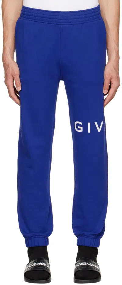 Givenchy Logo-print Track Pants In Ocean Blue