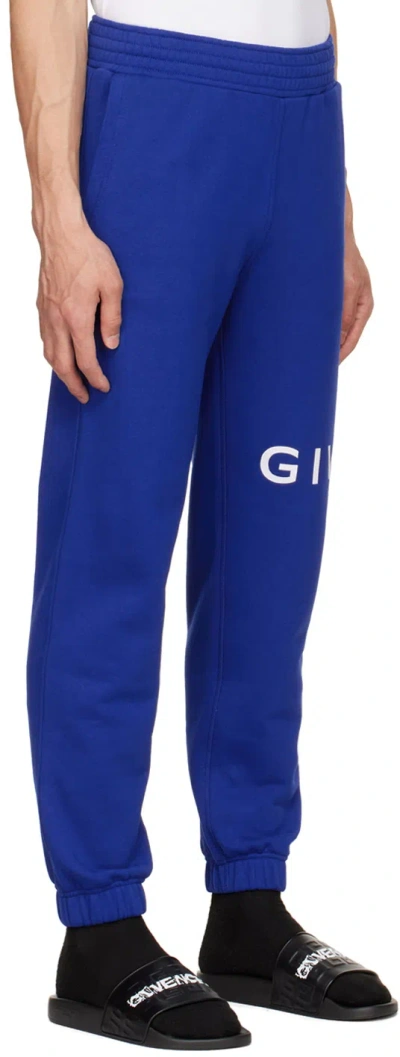 Givenchy Logo-print Track Pants In Ocean Blue
