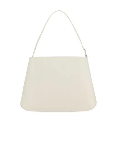 Low Classic Structured Leather Shoulder Bag In White