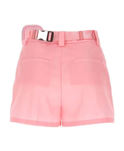 Prada Pink Nylon Shorts In Pink