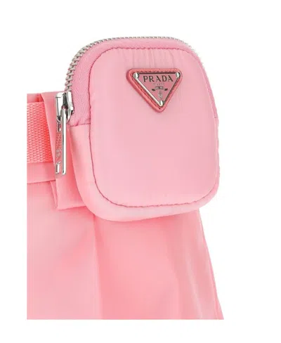 Prada Pink Nylon Shorts In Pink