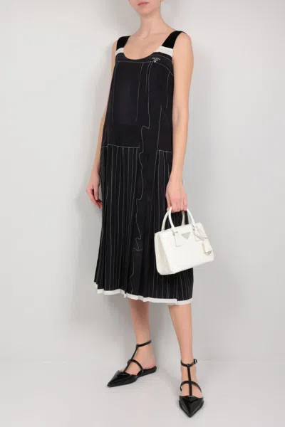 Prada Printed Silk Dress In Blue