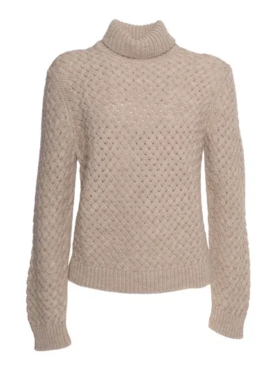 Lardini Roll-neck Pullover Jumper In Brown