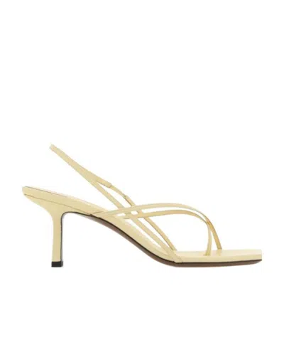 Neous Cream Leather Shamali Sandals In Metallic