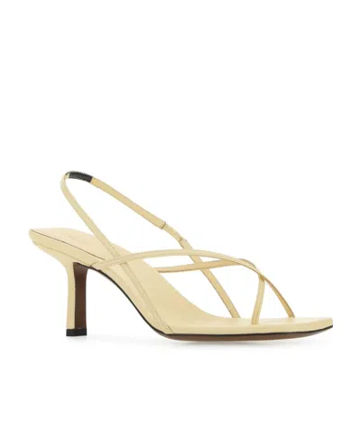 Neous Cream Leather Shamali Sandals In Metallic