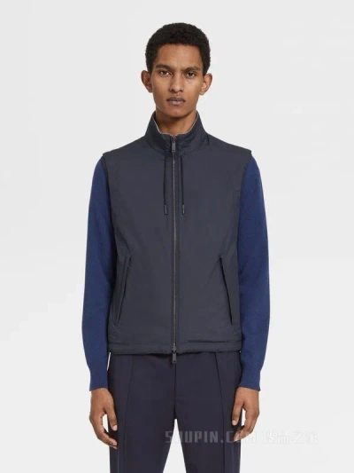 Zegna Reversible Brezza Vest In Black