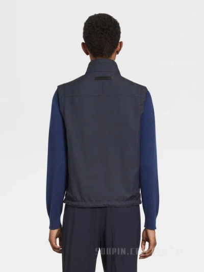 Zegna Reversible Brezza Vest In Black