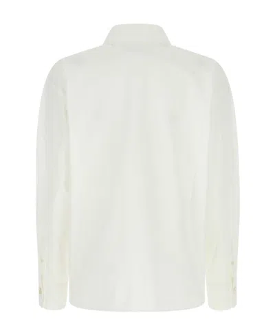 Jil Sander Buttoned Cuff Long Sleeve Top In White