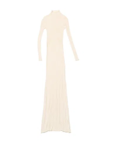 Jacquemus Lenzuolo Pleated Long Dress In White