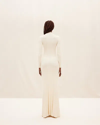 Jacquemus Lenzuolo Pleated Long Dress In White