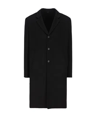 Prada Suede Coat In Black