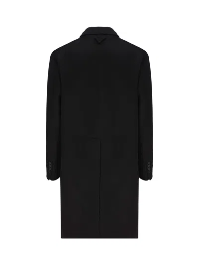 Prada Suede Coat In Black