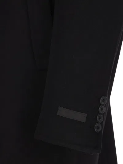 Prada Suede Coat In Black