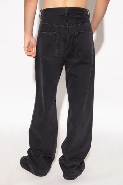 Ann Demeulemeester Herme 5 Pockets Slim Fit Cropped Trousers Denim In Black
