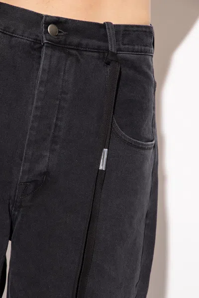 Ann Demeulemeester Herme 5 Pockets Slim Fit Cropped Trousers Denim In Black