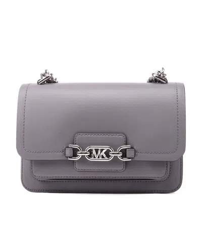 Michael Kors Logo Leather Crossbody Bag In Gray