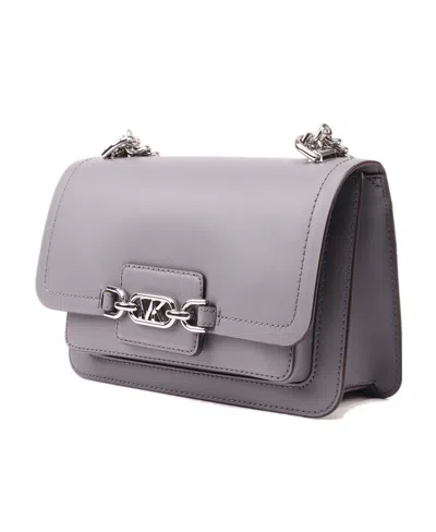 Michael Kors Logo Leather Crossbody Bag In Gray