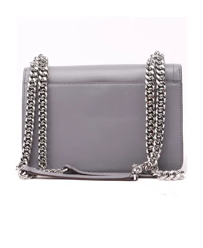 Michael Kors Logo Leather Crossbody Bag In Gray