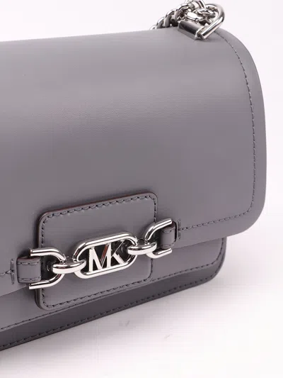 Michael Kors Logo Leather Crossbody Bag In Gray