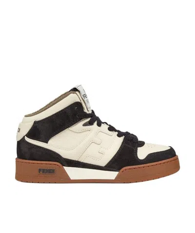 Fendi Match Colorblock High Top Sneaker In Black