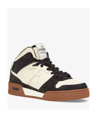 Fendi Match Colorblock High Top Sneaker In Black