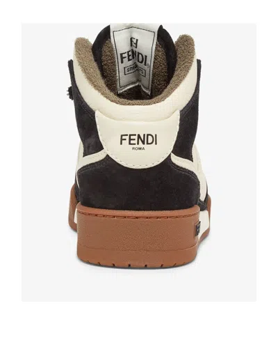 Fendi Match Colorblock High Top Sneaker In Black