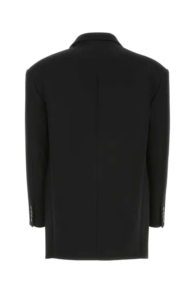 Valentino Double Breast Wool Blazer In Black
