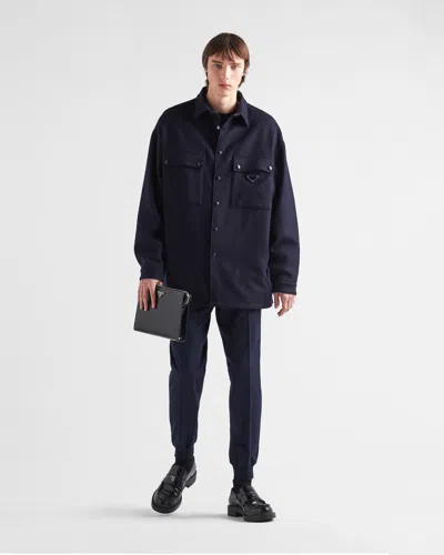 Prada Wool Joggers In Blue