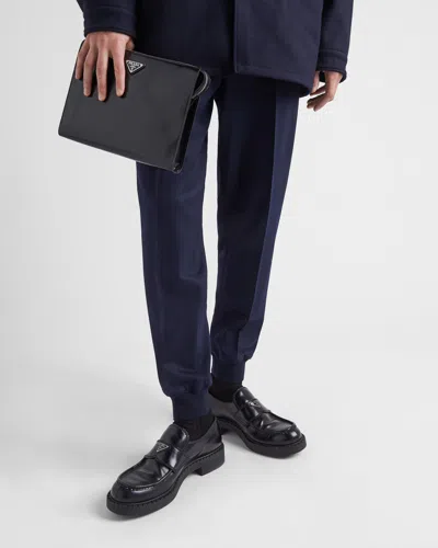 Prada Wool Joggers In Blue