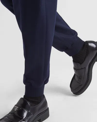 Prada Wool Joggers In Blue