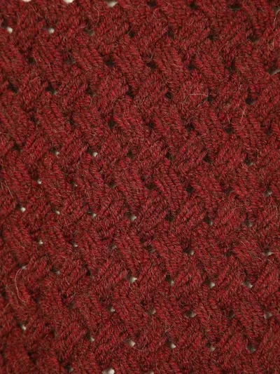 Lardini Wool Blend Woven Knit Pullover In Brown