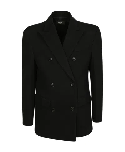 Amiri Double-breasted Cotton Jacket In Black