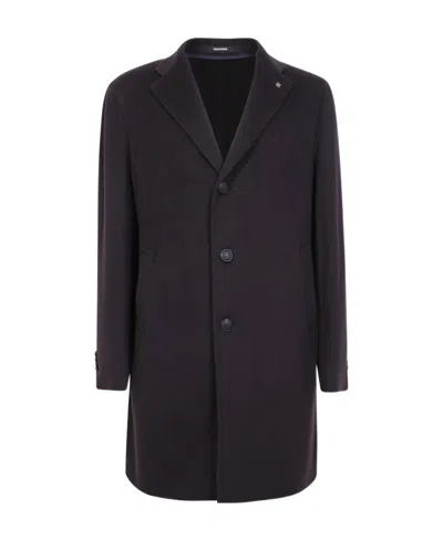 Tagliatore Tailored Single-breasted Coat Featuring Pockets In Black