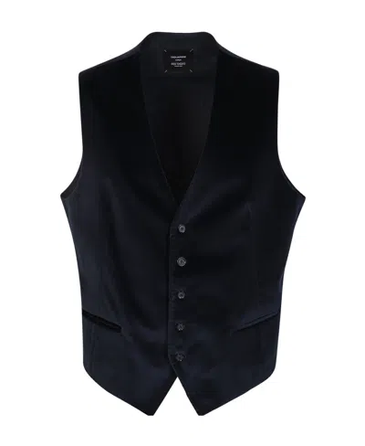 Tagliatore Single-breasted Panelled Waistcoat In Black