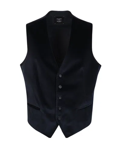 Tagliatore Single-breasted Panelled Waistcoat In Black