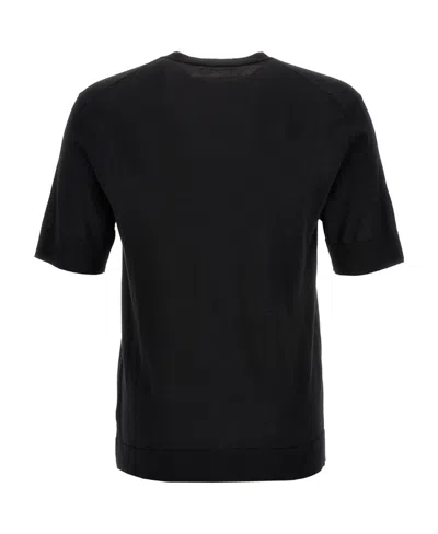 Pt Torino Round-neck Stretch T-shirt In Black