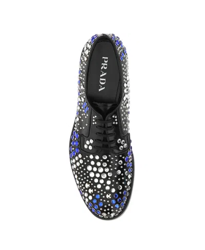 Prada Multicolor Embellished Leather Lace-up Shoes
