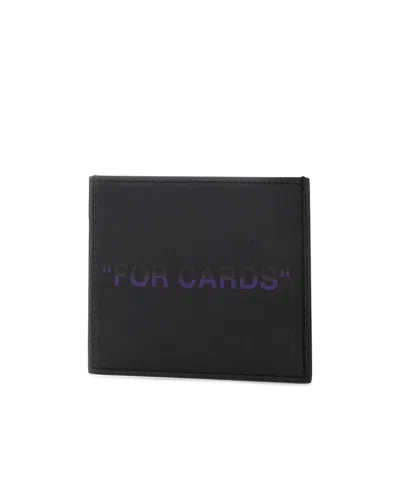 Off-white Leather Cardholder In Black