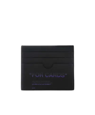 Off-white Leather Cardholder In Black
