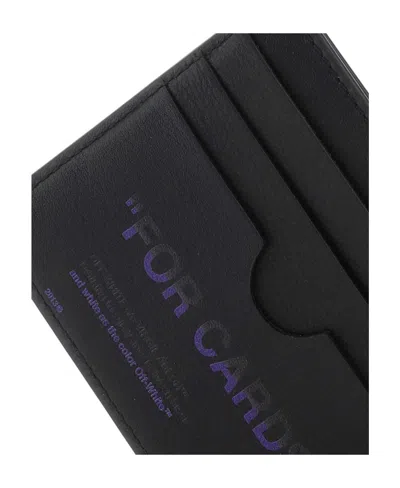 Off-white Leather Cardholder In Black