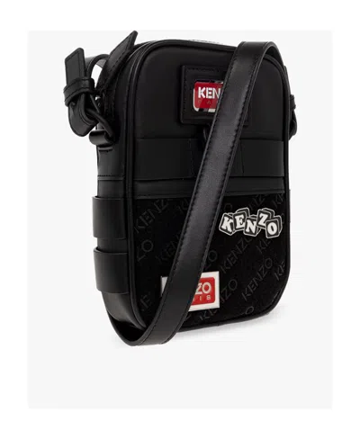 Kenzo Logo Badge Messenger Bag In White