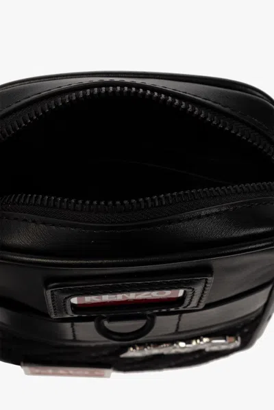 Kenzo Logo Badge Messenger Bag In White