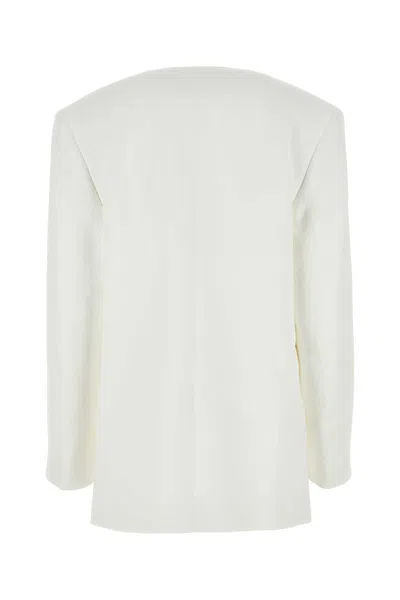 Jil Sander White Viscose Blazer In White