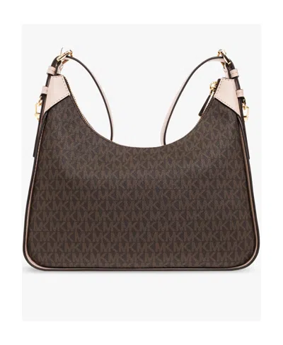 Michael Kors Monogram-pattern Satchel Bag In Brown