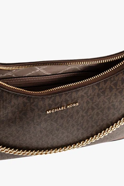 Michael Kors Monogram-pattern Satchel Bag In Brown